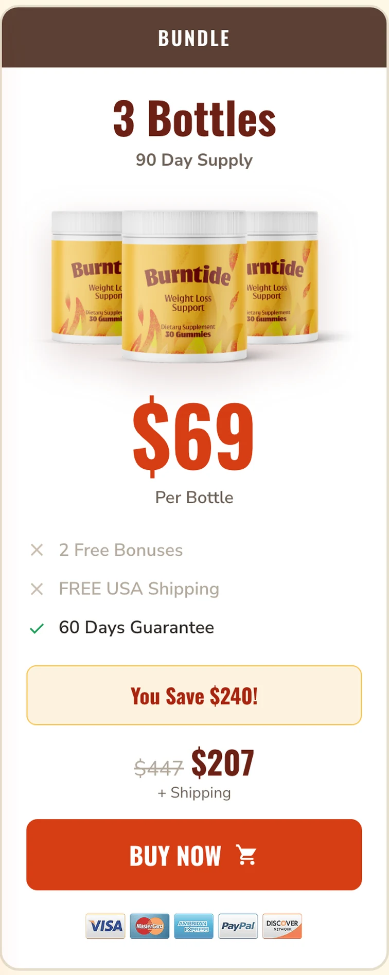 Burntide 3 bottles